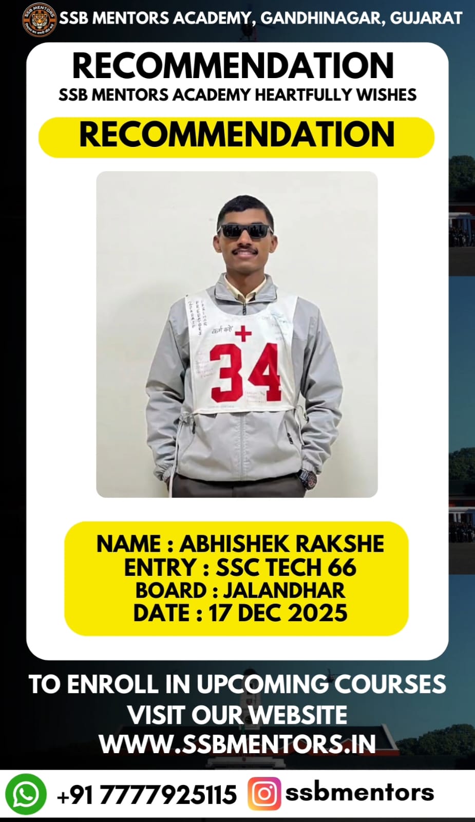 SSB Mentors training environment Gandhinagar